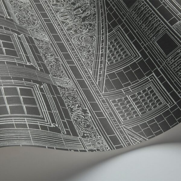 Detail van behang Wren Architecture uit de Historic Royal Palaces Great Masters-collectie van Cole & Son